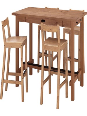 IKEA Beyaz Fonksiyonel Yemek Masası 4 Tabureli