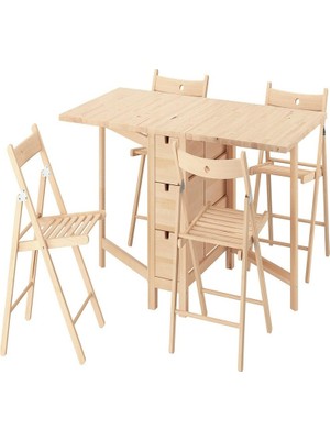 IKEA Huş Kullanışlı Yemek Masası 4 Sandalyeli