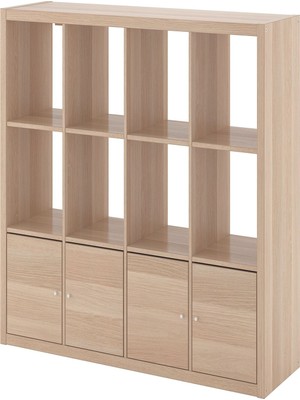 IKEA Meşe Dayanıklı Kitaplık Raf Ünitesi 147X112 cm