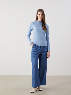 Lc Waikiki Yeni Sezon Beli Lastikli Wideleg Kadın Jean Pantolon
