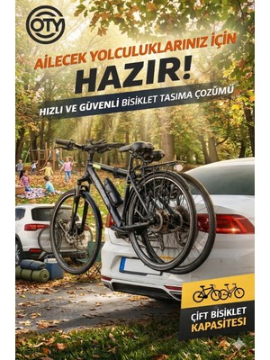 Oty 2 Bisiklet Taşıyıcı - 2 Bisiklet Taşıma Aparatı Yeni Nesil Tüm Araçlara Uyumlu (Suv-Sedan-Hacback-Hafif Ticari )