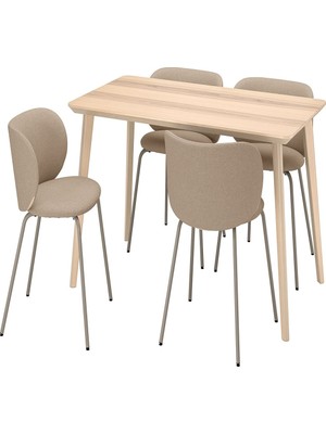 IKEA Beyaz Şık Yemek Masası 4 Sandalyeli
