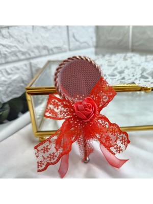 Hayaller Dükkanı 30 Adet Kına Gecesi Hediyesi El Aynası Kırmızı Süsü