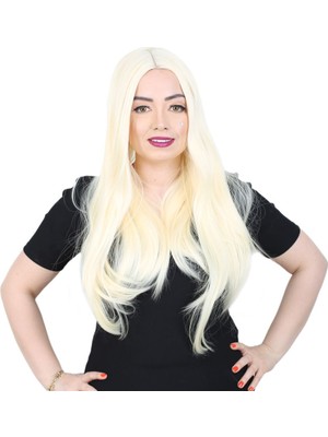 Senka Fiber Sen Uzun Düz Peruk / Açık Platin