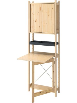 IKEA Çam Fonksiyonel Kitaplık Raf Ünitesi 89X30X179 cm