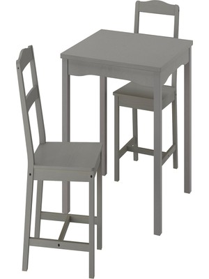 IKEA Gri Şık Yemek Masası 2 Sandalyeli
