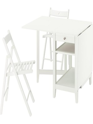 IKEA Beyaz Dayanıklı Yemek Masası 2 Sandalyeli