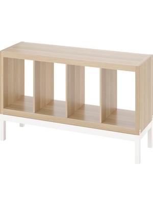 IKEA Meşe Dayanıklı Kitaplık Raf Ünitesi 147X59 cm