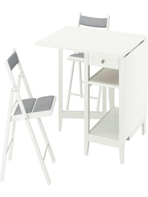 IKEA Beyaz Şık Yemek Masası 2 Sandalyeli