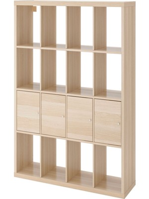 IKEA Meşe Şık Kitaplık Raf Ünitesi 147X147 cm