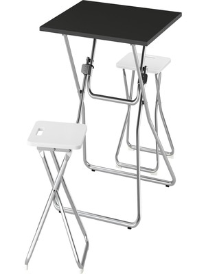 IKEA Siyah Kullanışlı Yemek Masası 2 Tabureli