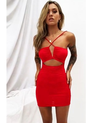 Belirtilmemiş Göbek ve Sırt Dekolteli Fantazi Elbise