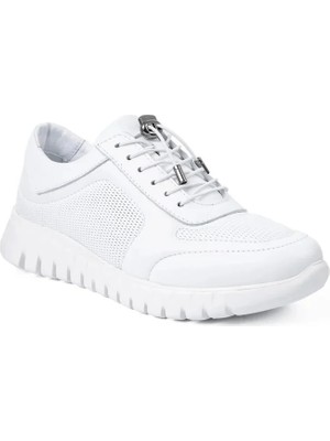 Beety 1185-E Hakiki Deri Günlük Kadın Ayakkabı-Beyaz