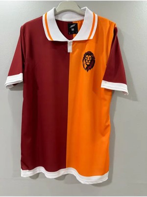 Sarı-Kırmızı Parçalı Aslan Temalı Tişört