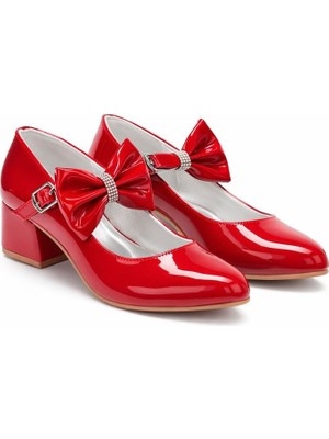 papucumun dünyası Topuklu Fiyonklu Kız   Çocuk Babet