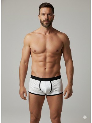 Belirtilmemiş Erkek Beyaz Biyeli File Boxer