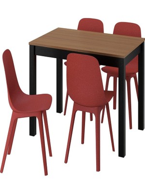 IKEA Siyah Modern Yemek Masası 4 Sandalyeli