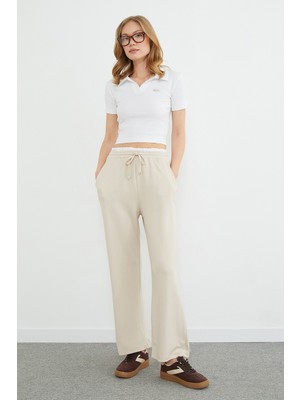 FullaModa Beli Garnili Cepli Modal Pantolon