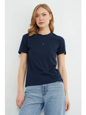 FullaModa Anahtar Aksesuarlı Bisiklet Yaka Tişört