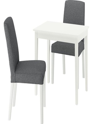 IKEA Beyaz Modern Yemek Masası 2 Sandalyeli