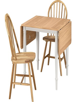 IKEA Meşe Şık Yemek Masası 2 Sandalyeli