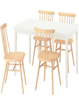 IKEA Beyaz Modern Yemek Masası 4 Sandalyeli