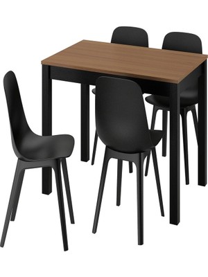 IKEA Siyah Şık Yemek Masası 4 Sandalyeli