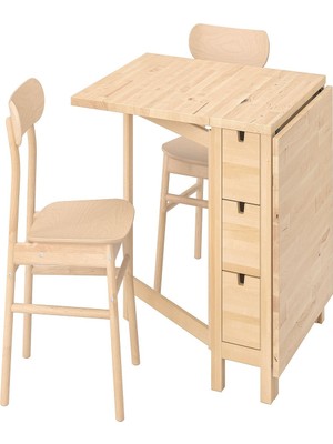 IKEA Huş Şık Yemek Masası 2 Sandalyeli