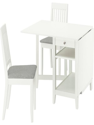 IKEA Beyaz Şık Yemek Masası 2 Sandalyeli