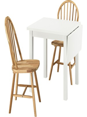 IKEA Beyaz Kullanışlı Yemek Masası 2 Sandalyeli