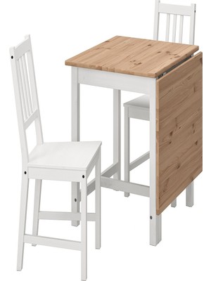 IKEA Kahverengi Fonksiyonel Yemek Masası 2 Sandalyeli