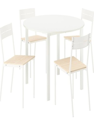 IKEA Beyaz Dayanıklı Yemek Masası 4 Sandalyeli