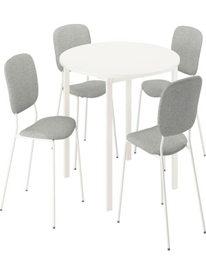 IKEA Beyaz Fonksiyonel Yemek Masası 4 Sandalyeli