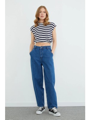 FullaModa Yüksek Bel Şalvar Jean