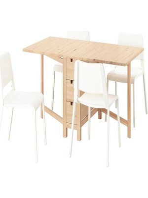 IKEA Huş Dayanıklı Yemek Masası 4 Sandalyeli