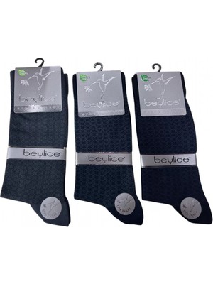 Marsilyan Beylice Desenli Bambu Dikişsiz Erkek Çorabı -Sıkmayan Lastik- Tavşan Kulağı Kavrayan Topuk 12 Adet