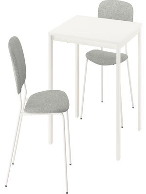 IKEA Beyaz Kullanışlı Yemek Masası 2 Sandalyeli