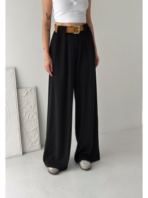 Nova Epoxy Art Kadın Pileli Kemerli Pantolon