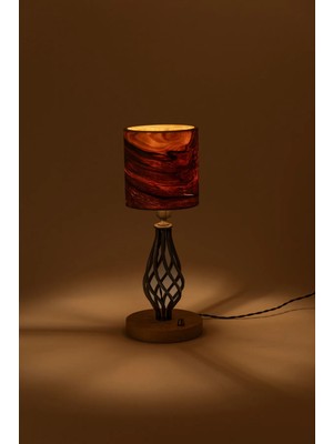 Sade Wooden Lamp Atelier Tıkka Renkli Dişbudak Masa Abajuru