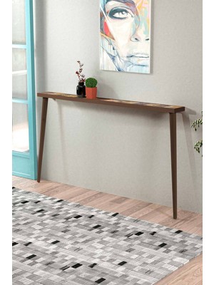 Feyza Design 142X12CM Doğal Ağaç Traverten Taşlı Dresuar - Sarı Renkli
