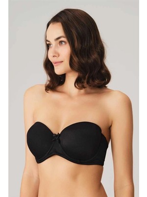 Ieg™ Balenli Desteksiz Dolgusuz Askısız Straplez Yumuşak Süngerli Günlük Klasik T-Shirt Sü