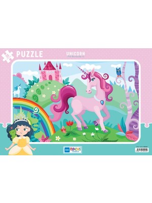Decostyle Blue Fus Unicorn (Tek Boynuzlu At) - Puzzle 30 Parça