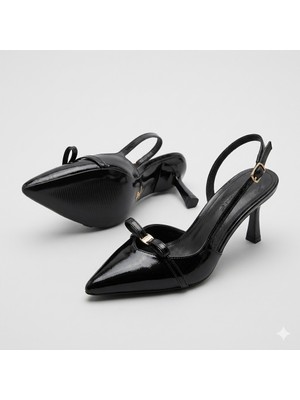 Kindep (Park Moda) Burnu Kapalı Topuklu Kadın Ayakkabı Siyah