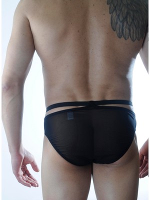 Esplendor Erkek Siyah Tül Fantezi Slip Iç Çamaşırı