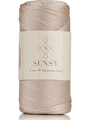 Sensy Premium Polyester Makrome İpi 200 gr Sütlü Kahve Renkli 2 mm Kalınlığında Dayanıklı İp