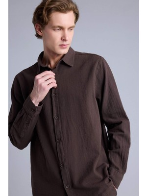 DeFacto Regular Fit Gömlek Yaka Uzun Kollu Gömlek H2430AX26SP