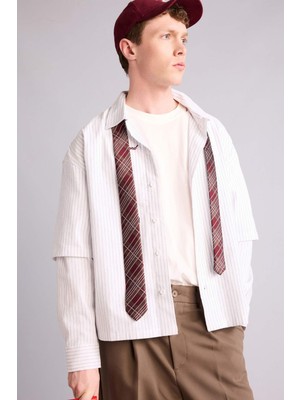 DeFacto Boxy Fit Baskılı Uzun Kollu Gömlek H7146AX26SP