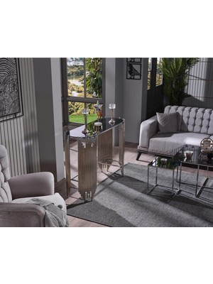 Feyza Design Krom ve Parlak Nikelaj Kaplama Dresuar - Modern ve Şık Tasarım