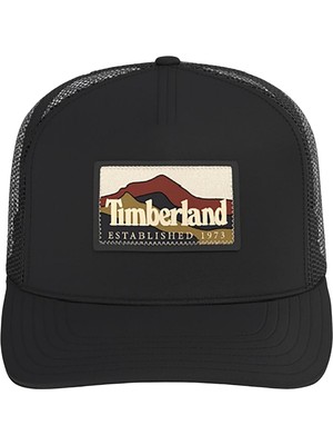 TB0A66860011 Timberland Mountain Patch Trucker Erkek Şapka Siyah