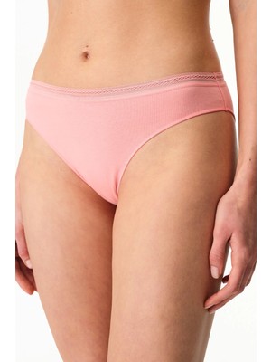 Penti Pembe Easy Pamuklu Trim Slip Külot %100 Pamuk 1 Adet Rahat Günlük Kullanım İçin